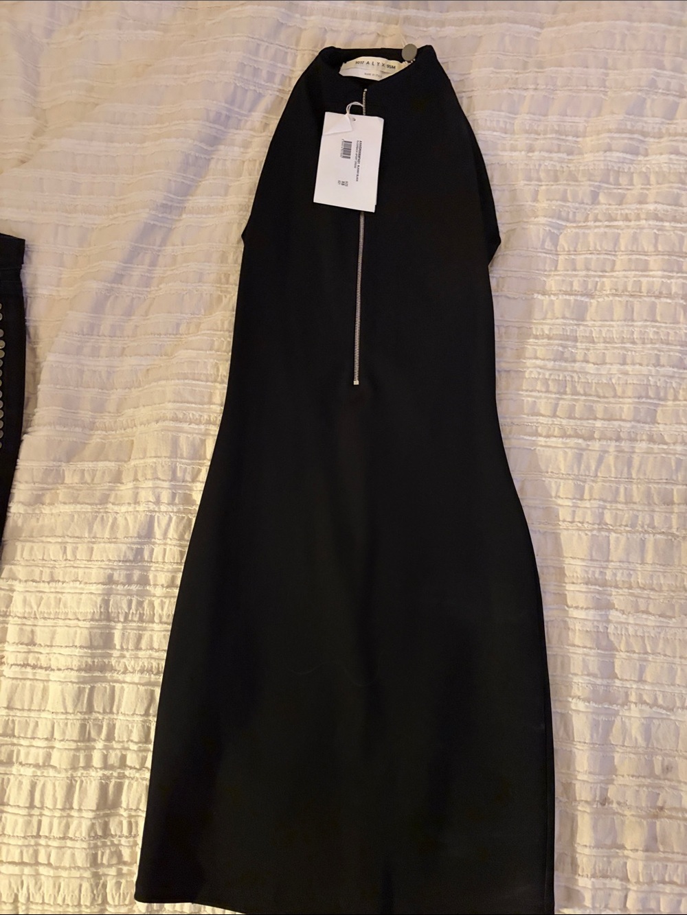 1017 ALYX 9SM Black Sleeveless Midi Dress with Front Zip - NWT